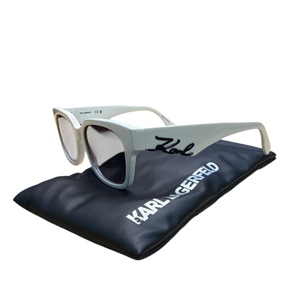 Karl Lagerfeld White Sunglasses with Karl Design in Legs